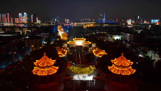 武汉武昌区黄鹤楼公园夜景