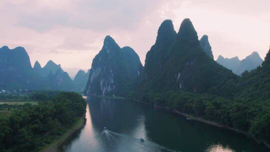 广西桂林山水航拍视频素材模板下载