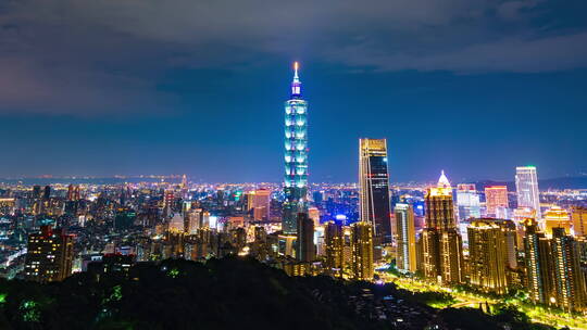 台湾台北城市夜景的时间推移