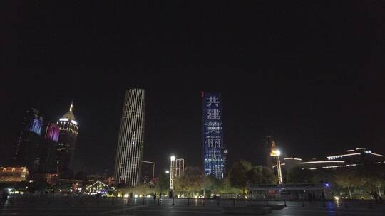 天津站夜景4K实拍原素材