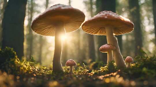 森林里的蘑菇野生菌
