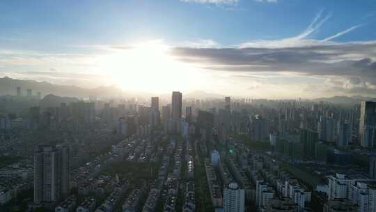 航拍温州城市天际线温州大景鹿城区