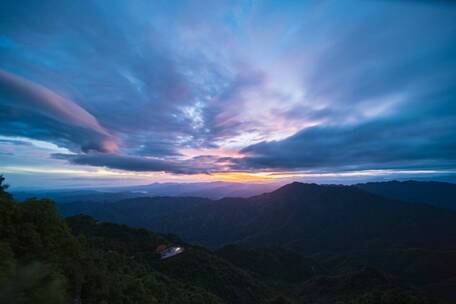 湖南郴州回龙山日出延时摄影