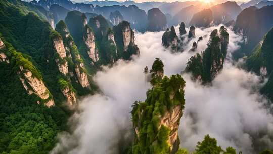 张家界群山云海风光