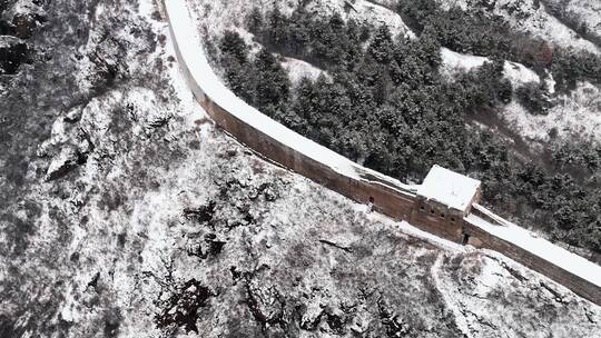 大雪后的中国长城长城航拍