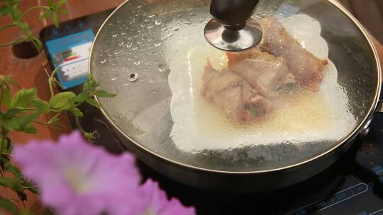 蒸锅清蒸蔬菜鸡肉卷