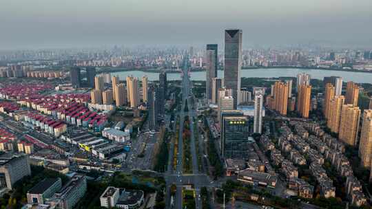 唯美南昌艾溪湖CBD日出