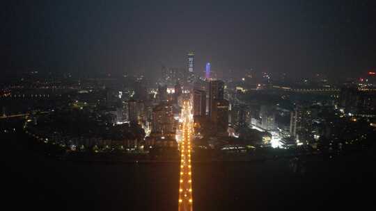 航拍广西柳州城市夜景视频素材模板下载