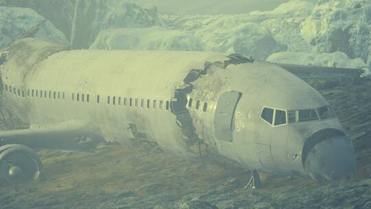 飞机坠毁在山上