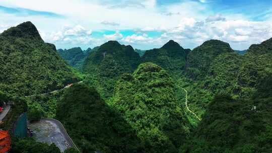 4K航拍广西河池马山县无限自然美景