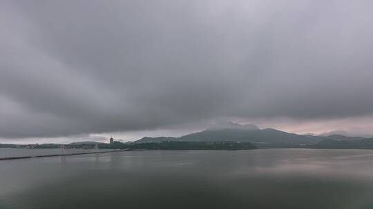 北京雁栖湖阴云密布转夜景4K延时视频