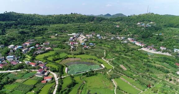 四川德阳山区农村航拍