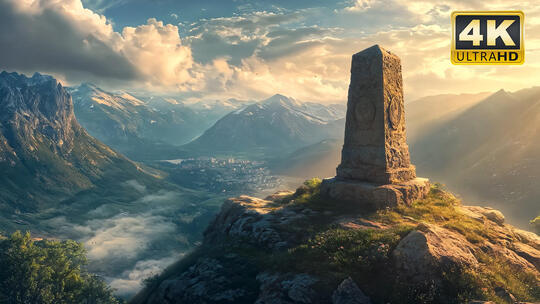 湖南张家界石碑石柱黄昏落日夕阳优美风光