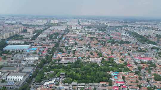 航拍山东青州古城大景古街古巷