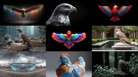 雄鹰艺术雕塑工艺品赏析高清在线视频素材下载