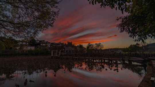 腾冲和顺古镇夕阳延时8k