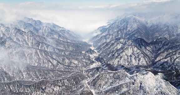 秦岭雪后云海航拍