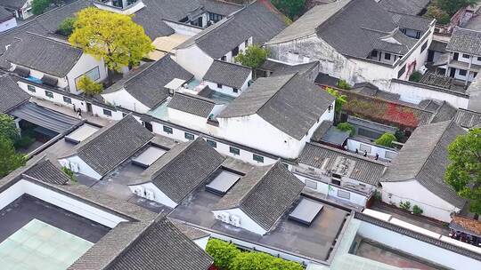 浙江绍兴鲁迅故里祖居航拍旅游景区景点城市