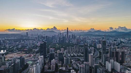 深圳城市日出大景