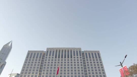 上海市人民广场政府大楼4K实拍视频素材模板下载