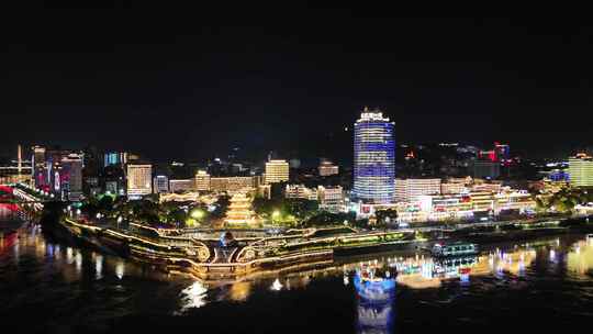 四川宜宾合江门广场夜景