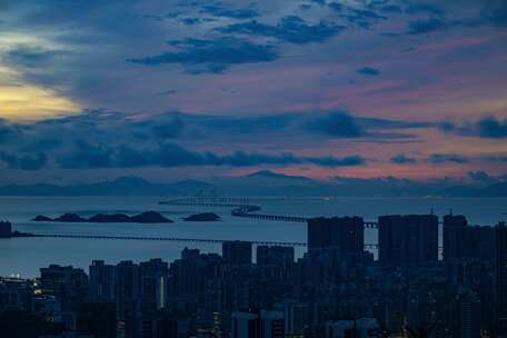 港珠澳大桥朝霞