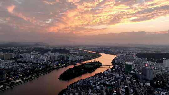 安徽黄山市黄昏火烧云4k