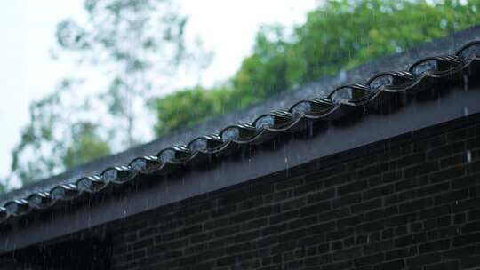 古代建筑 古建筑群 古代园林 下雨