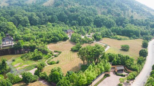 浙江湖州安吉灵峰寺初夏航拍