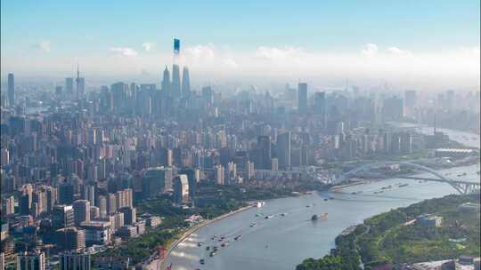 上海地标建筑航拍延时