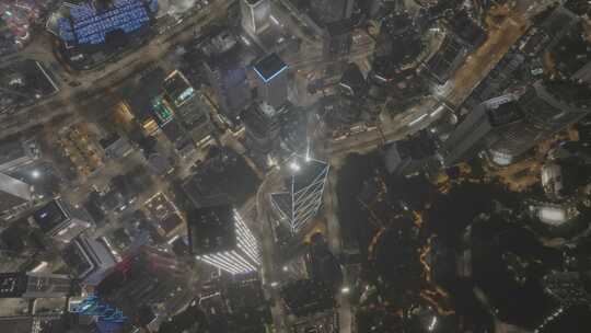 香港中银大厦夜景航拍视频Dlog_4K30P