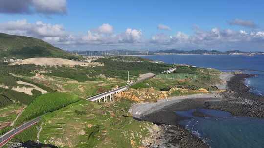 福建平潭岛东海景观大道航拍