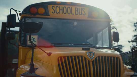 校车，巴士，黄色，前面