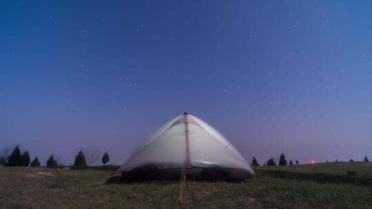 户外露营星空银河延时