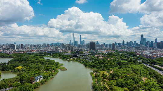 广州海珠湖新文化馆蓝天延时-3视频素材模板下载