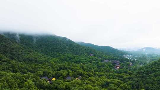 杭州西湖景区灵隐寺风光航拍