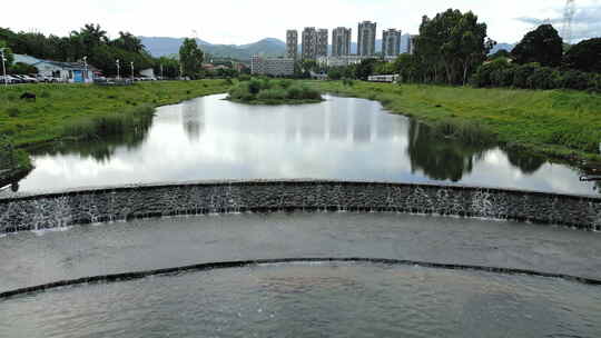 厦门汀溪西溪和居住区航拍4k