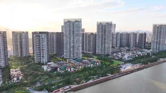 航拍广东珠海粤港澳大湾区横琴风景