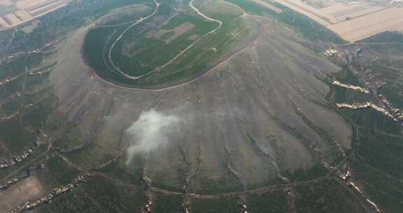 山西省大同市第四纪火山群遗址风光航拍