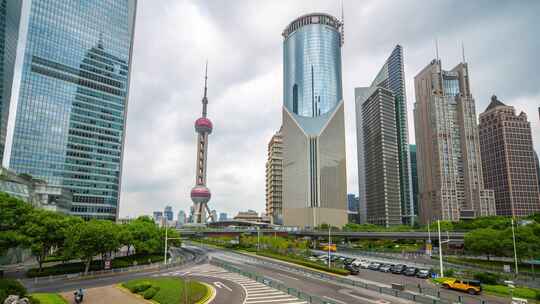 上海_东方明珠_上海地标建筑_地面延时002