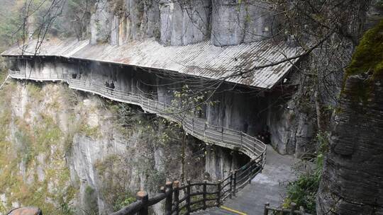 大峡谷绝壁栈道风景