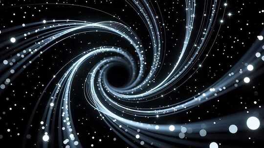 抽象深邃线条粒子流动空灵旋涡意象视频素材