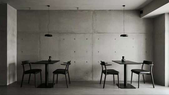 现代极简工业风咖啡馆室内空间场景