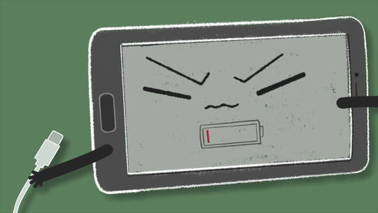 手机充电演示的卡通动画