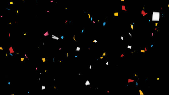 彩色纸块条飞舞庆祝带通道视频4k素材7