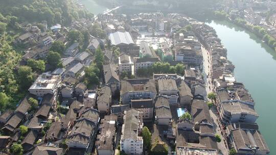 航拍贵州镇远古城5A景区