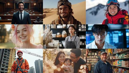 百人千人万人笑容微笑(前116S为快速预览)