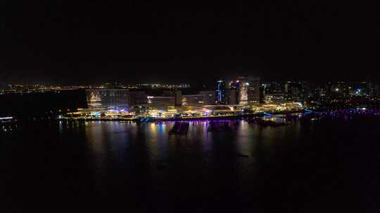 厦门市五缘湾国际游艇汇五缘大桥夜景航拍