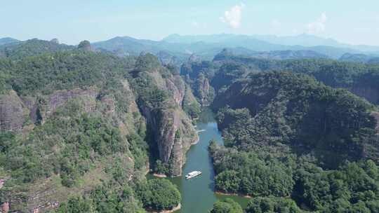 福建泰宁大金湖景区大金湖大赤壁航拍