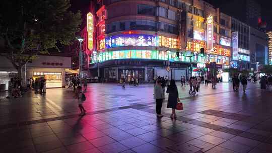 上海外滩南京路步行街夜景视频